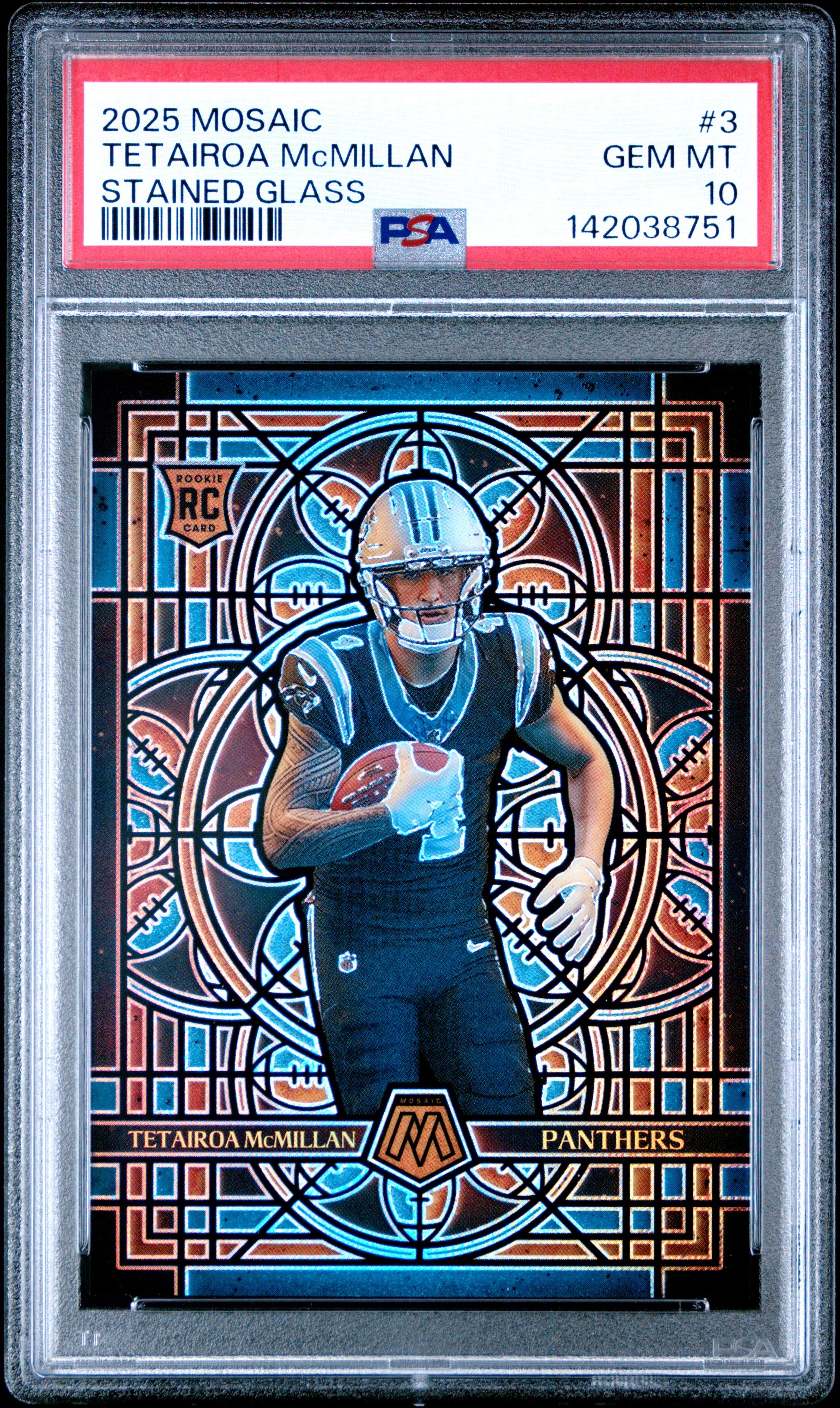 Tetairoa McMillian 2025 Mosaic Stained Glass Rookie PSA 10 Gem Mint