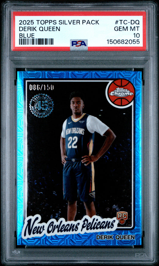 Derik Queen 2025 Topps Silver Pack Blue #86/150 PSA 10 Gem Mint