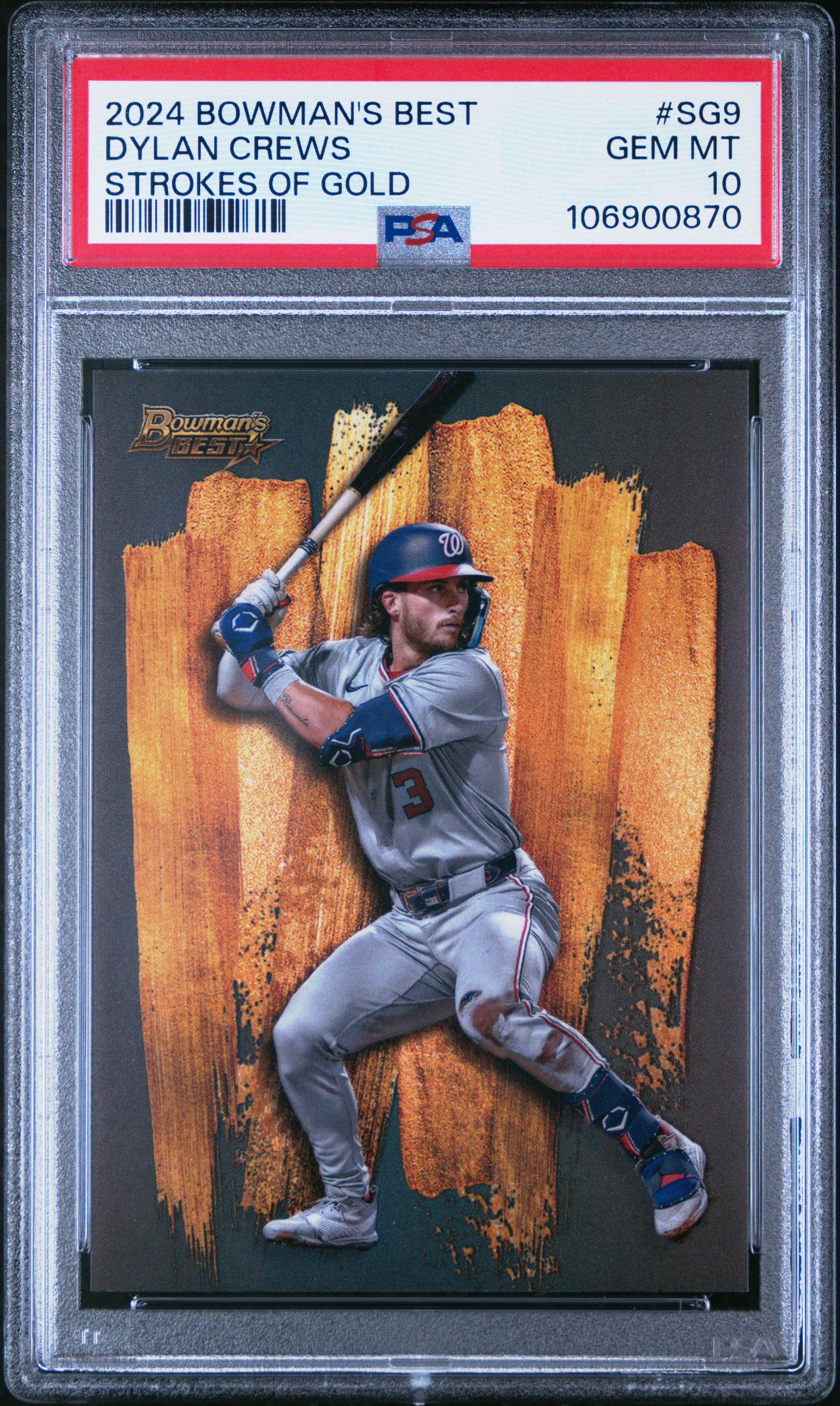 Dylan Crews 2024 Bowmans Best Strokes of Gold PSA 10 Gem Mint