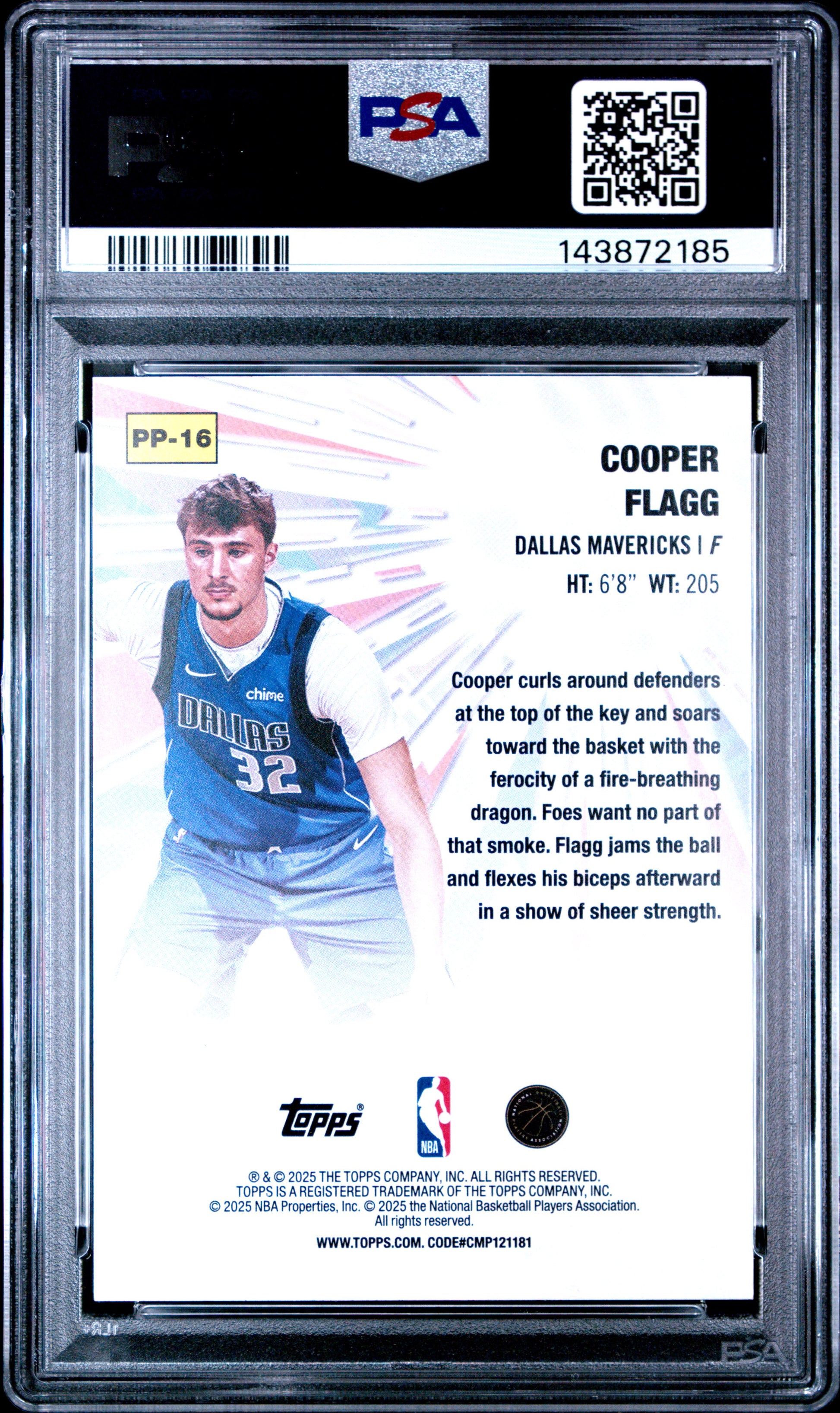 Cooper Flagg 2025 Topps Power Players PSA 10 Gem Mint 2185