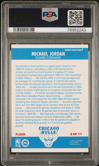 Michael Jordan 1987 Fleer Sticker #2 PSA 6 Ex-Mint 2243