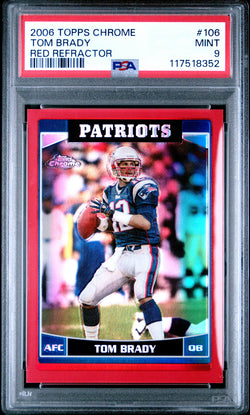 Tom Brady 2006 Topps Chrome #106 Red Refractor #116/259 PSA 9 Mint