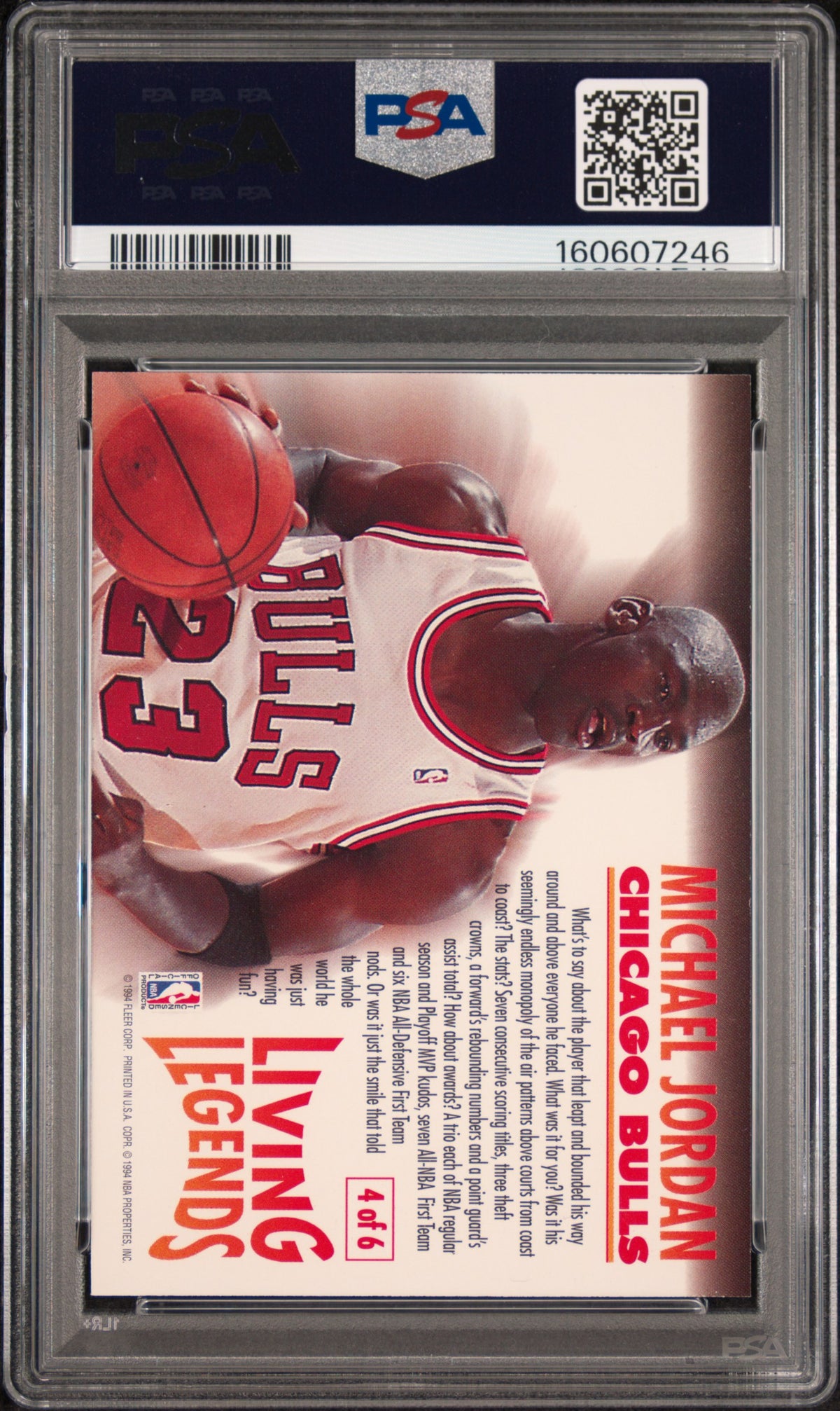 Michael Jordan 1993 Fleer Living Legends PSA 7 Near Mint 7246