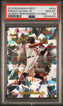 Ronald Acuna Jr. 2018 Bowmans Best Performers Atomic Refractor PSA 10 Gem Mint