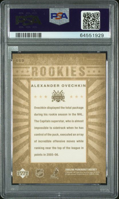 Alex Ovechkin 2005 Parkhurst #669 PSA 9 Mint