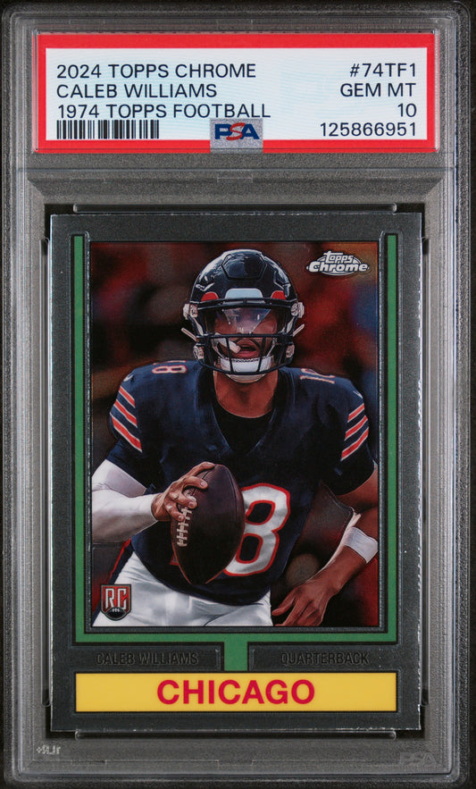 Caleb Williams 2024 Topps Chrome 1974 Topps Rookie PSA 10 Gem Mint