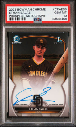 Ethan Salas 2023 Bowman Chrome Prospect Autograph PSA 10