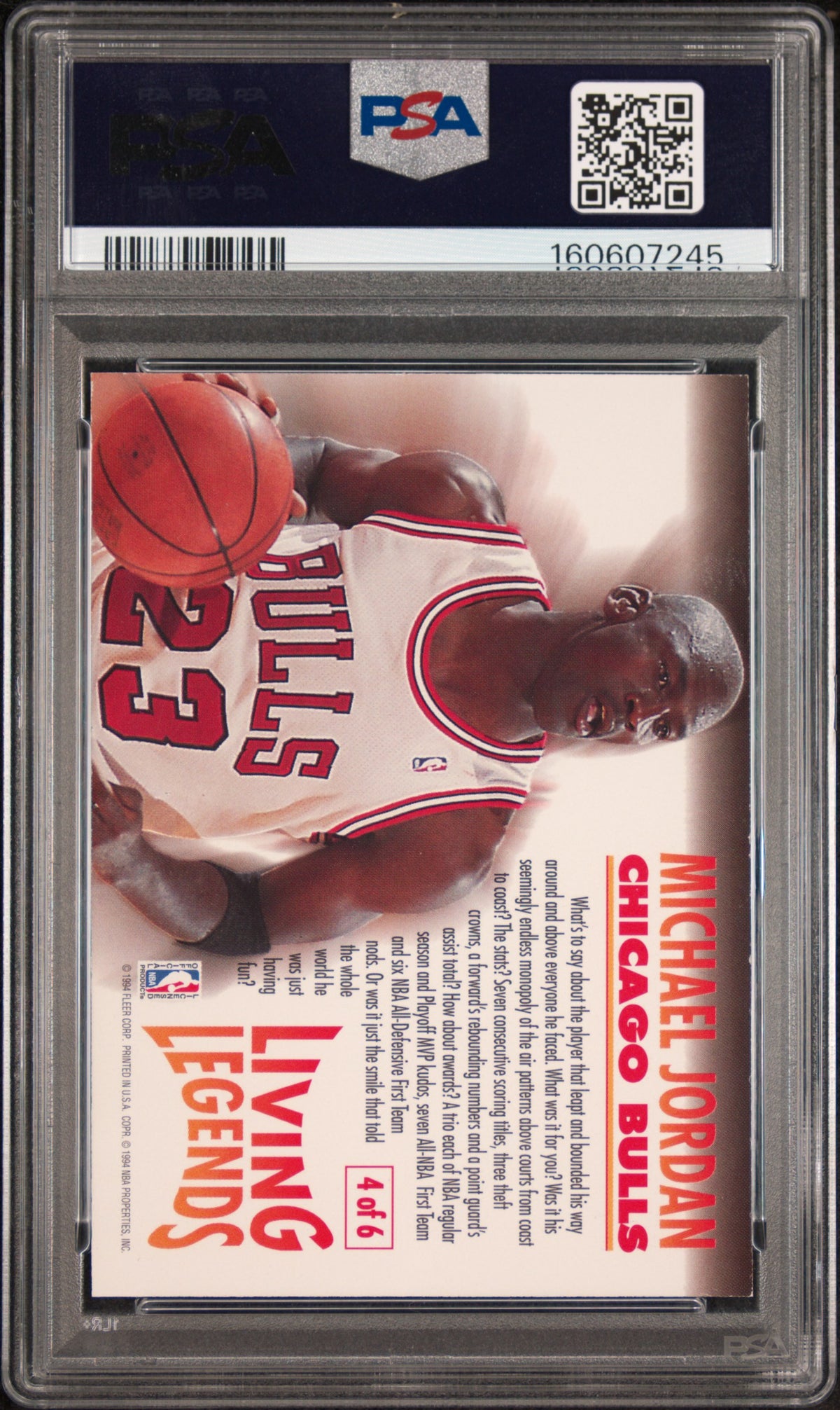 Michael Jordan 1993 Fleer Living Legends PSA 7 Near Mint 7245