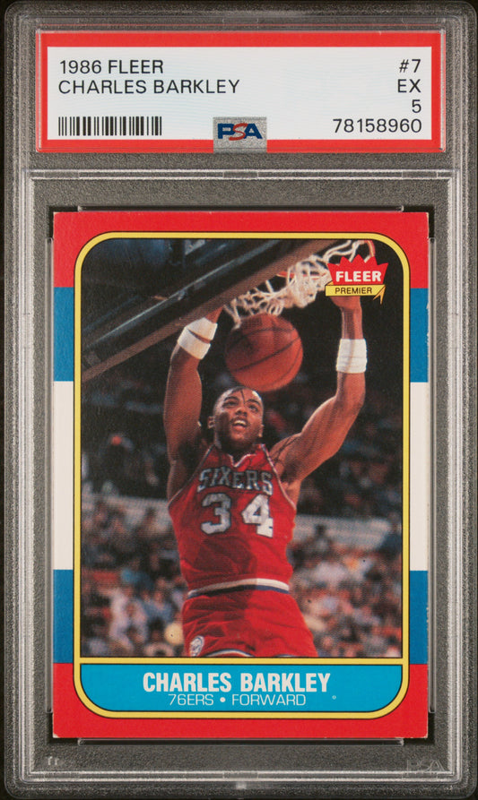 Charles Barkley 1986 Fleer #7 PSA 5 Ex