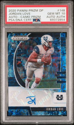Jordan Love 2020 Prizm Draft Picks Camo Prizm Auto #11/25 PSA 10 Gem Mint
