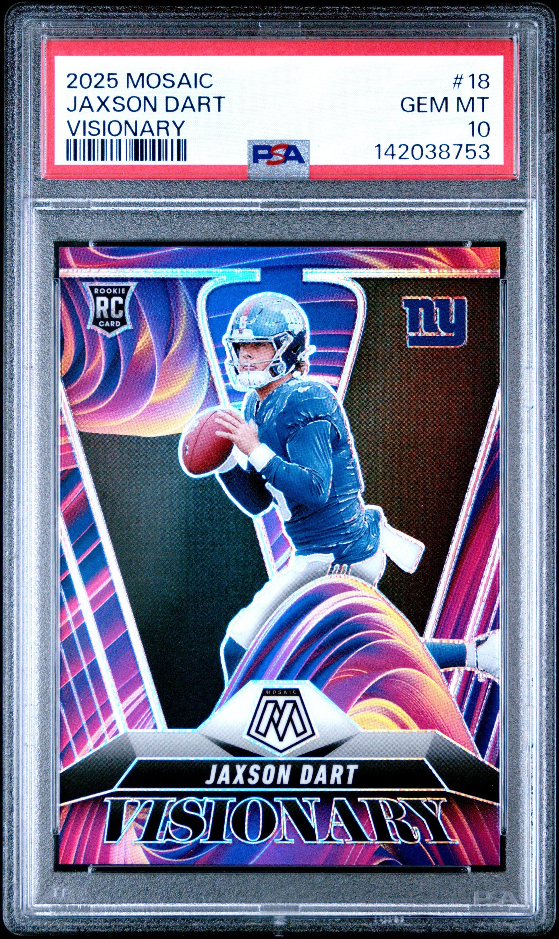 Jaxson Dart 2025 Mosaic Visionary Rookie PSA 10 Gem Mint