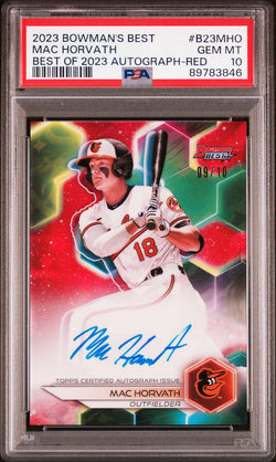 Mac Horvath 2023 Bowmans Best Red Auto #9/10 PSA 10 Gem Mint