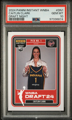 Caitlin Clark 2023 PAnini Instant WNBA Draft Night #DN1 PSA 10 Gem Mint