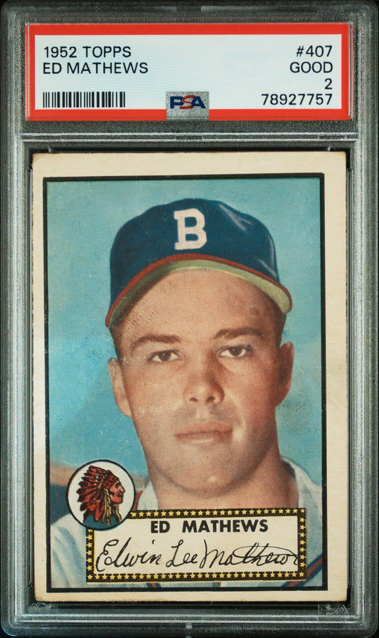 Ed Mathews 1952 Topps #407 PSA 2 Good