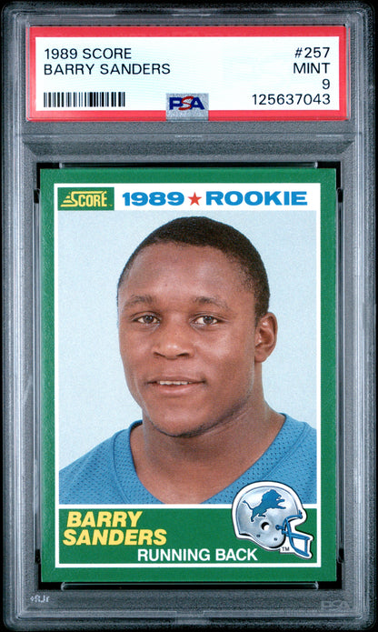 Barry Sanders 1989 Score Football Rookie PSA 9 Mint 7043