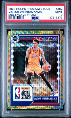 Victor Wembanyama 2023 Hoops Premium Stock Rookie #282 Mutilwave Prizm PSA 9 Mint