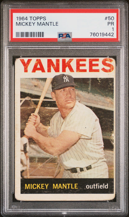 Mickey Mantle 1964 Topps #50 PSA 1 Poor 9442