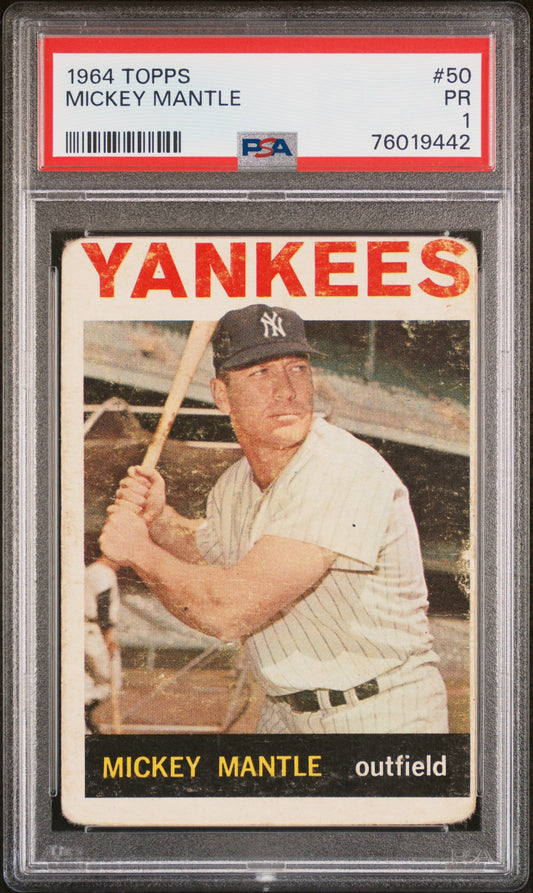 Mickey Mantle 1964 Topps #50 PSA 1 Poor 9442