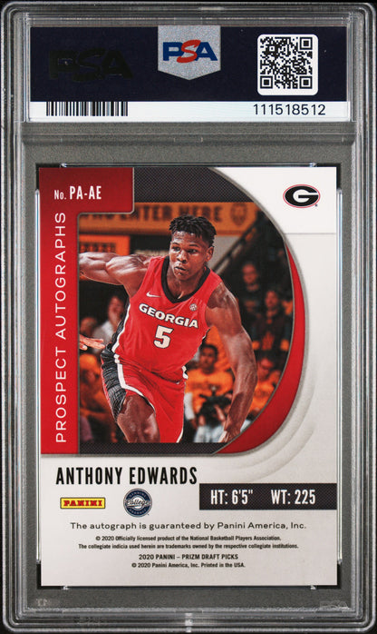 Anthony Edwards 2020 Panini Prizm Draft Picks Rookie Auto PSA 10 Gem Mint