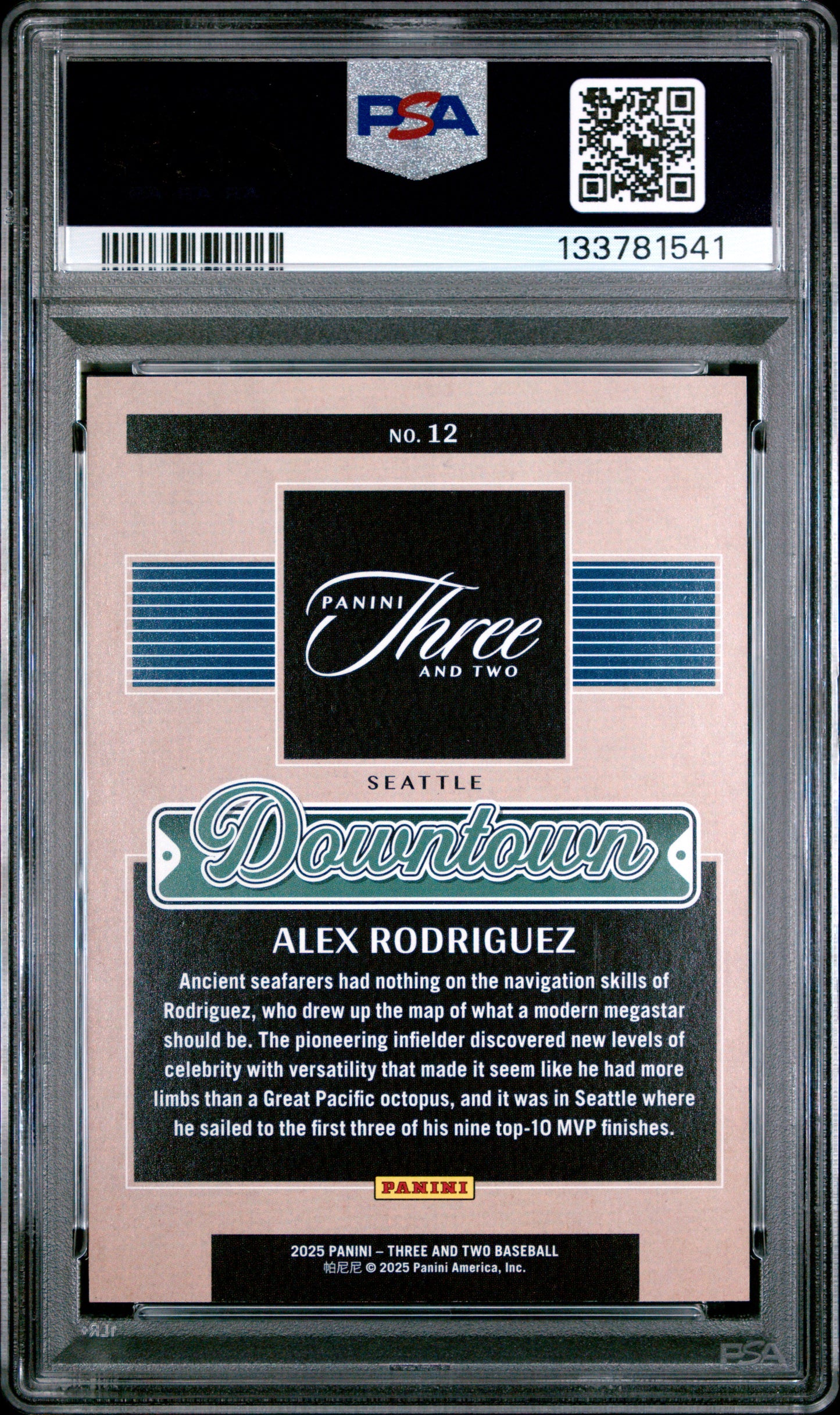 Alex Rodriguez 2025 Panini Three and Two Downtown PSA 10 Gem Mint