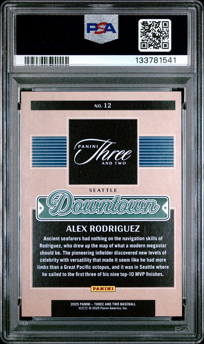 Alex Rodriguez 2025 Panini Three and Two Downtown PSA 10 Gem Mint