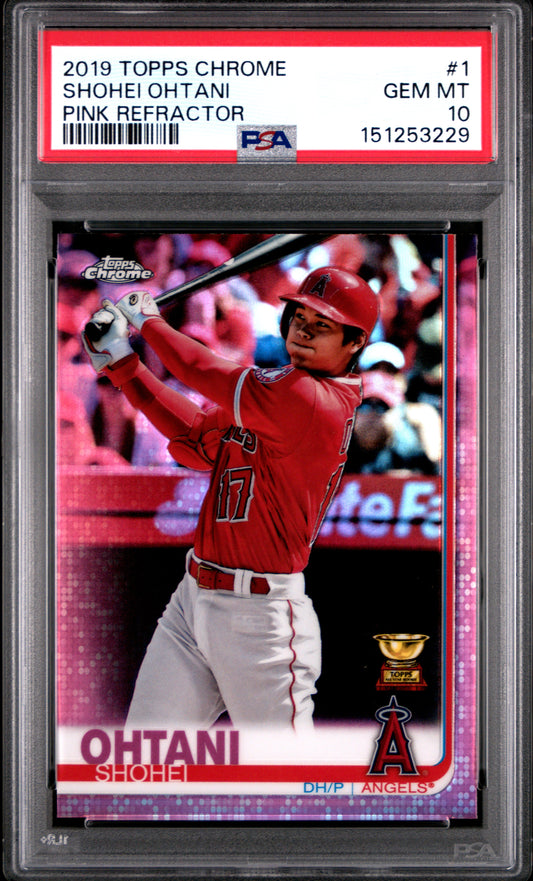 Shohei Ohtani 2019 Topps Chrome #1 Pink Refractor PSA 10 Gem Mint 3229