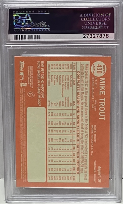 Mike Trout 2013 Topps Heritage No Hat SP #430 PSA 10 Gem Mint 7878