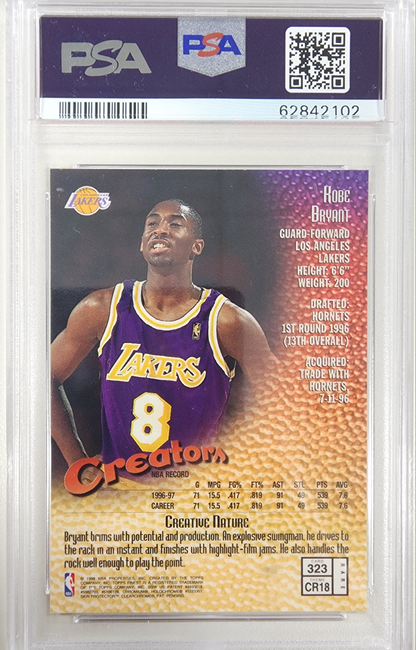 Kobe Bryant 1997 Topps Finest Gold #323 PSA 9 Mint