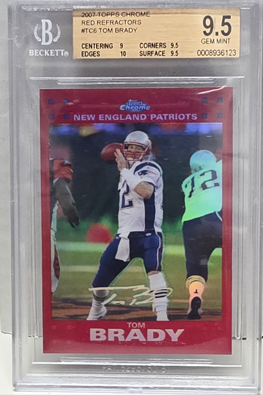 Tom Brady 2007 Topps Chrome Red Refractor #67/139 BGS 9.5 Gem Mint