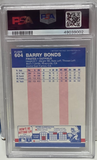Barry Bonds 1987 Fleer Rookie #604 PSA 10 Gem Mint