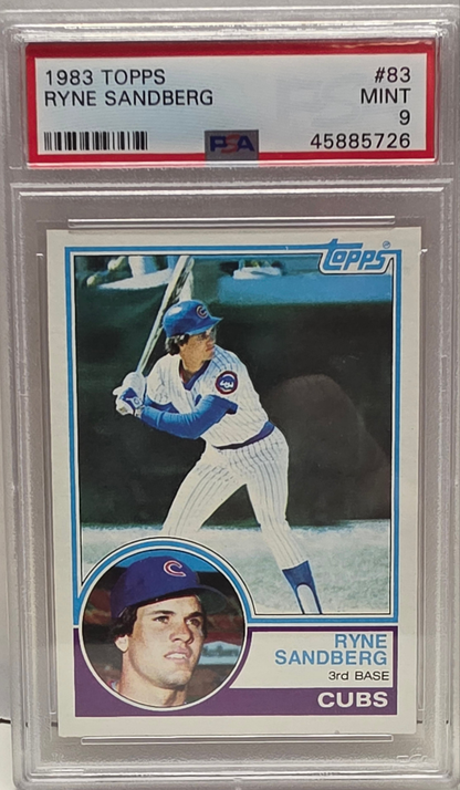 Ryne Sandberg 1983 Topps Rookie #83 PSA 9 Mint