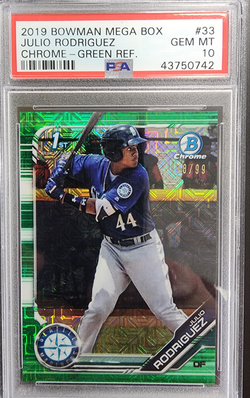 Julio Rodriguez 2019 Bowman Chrome Mega Box Green #78/99 PSA 10 Gem Mint