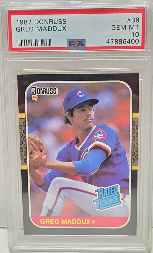Greg Maddux 1987 Donruss Rookie #36 PSA 10 Gem Mint