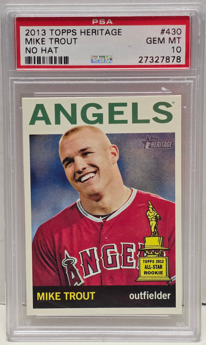 Mike Trout 2013 Topps Heritage No Hat SP #430 PSA 10 Gem Mint 7878
