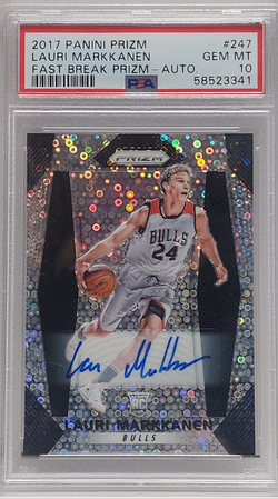 Lauri Markkanen 2017 Panini Prizm Fast Break Auto PSA 10 Gem Mint