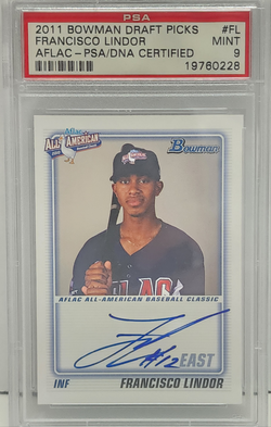 Francisco Lindor 2011 Bowman Draft AFLAC Auto PSA 9 Mint