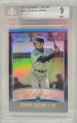 Ichiro Suzuki 2001 Bowman Chrome Japanese Refractor Rookie #351 BGS 9 Mint