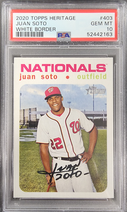 Juan Soto 2020 Topps Heritage #403 White Border PSA 10 Gem Mint