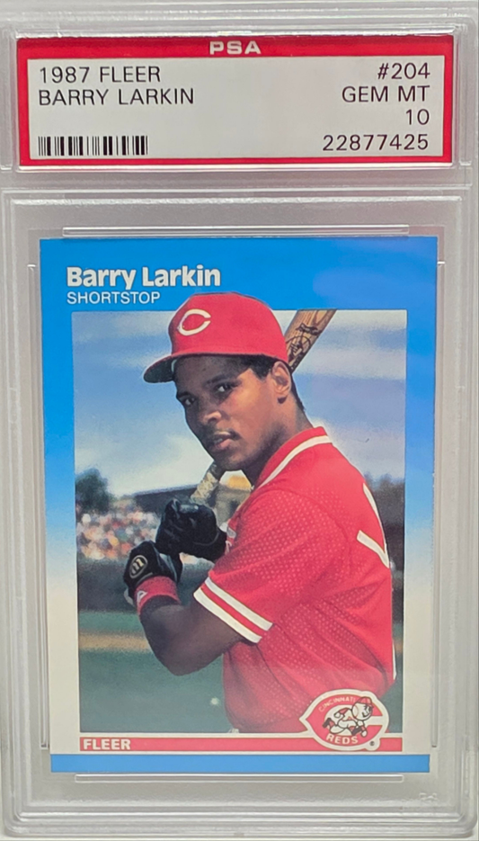 Barry Larkin 1987 Fleer Rookie #204 PSA 10 Gem Mint