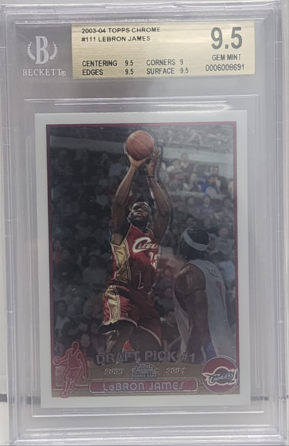 LeBron James 2003 Topps Chrome Rookie #111 BGS 9.5 Gem Mint