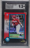 Alec Bohm 2018 Bowman Chrome Draft 1998 Red Refractor #2/5 SGC 9.5 Mint+