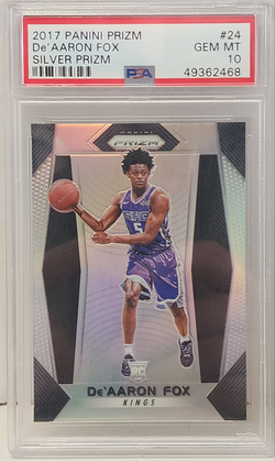 De'Aaron Fox 2017 Panini Prizm RC #24 Silver Prizm PSA 10 Gem Mint