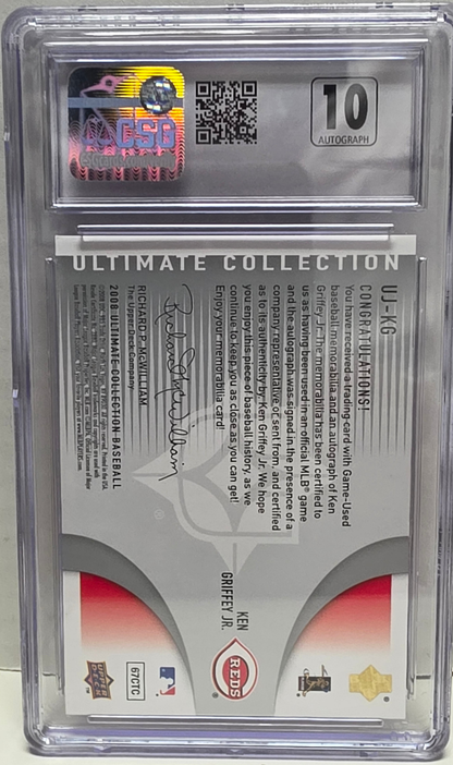Ken Griffey Jr. 2008 Upper Deck Ultimate Collection Autographed Pants #57/99 CGC 9.5 Mint+