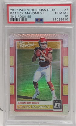 Patrick Mahomes 2017 Donruss Optic The Rookies PSA 10 Gem Mint 9610