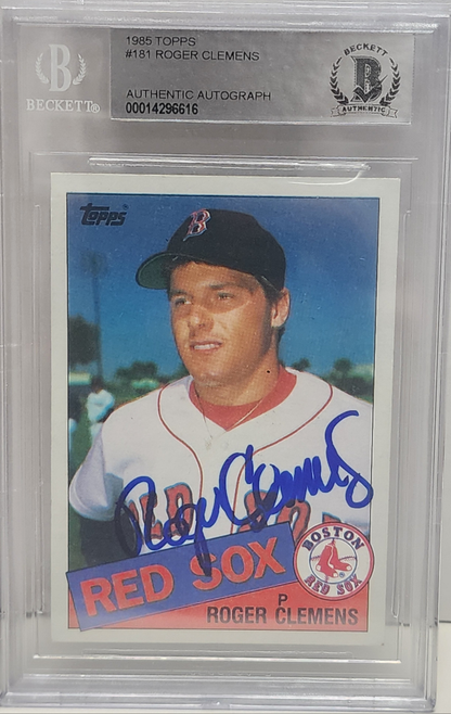 Roger Clemens 1985 Topps #181 Rookie Autograph BGS Auth