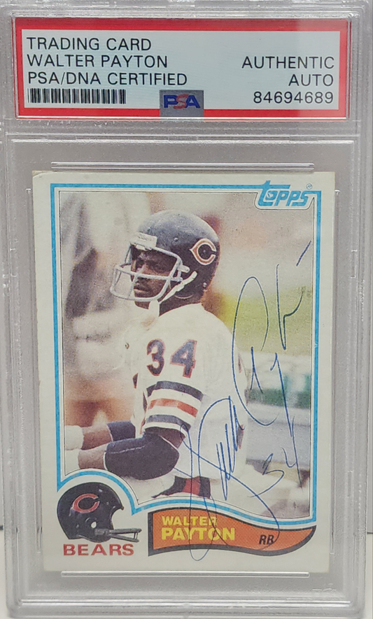 Walter Payton 1982 Topps #302 Autograph PSA Auth