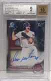 Ivan Melendez 2022 Bowman Chrome Draft Black Refractor Auto #7/75 BGS 9 Auto 10