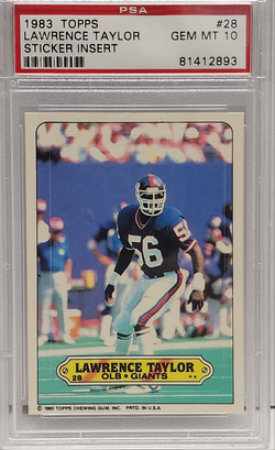 Lawrence Taylor 1983 Topps Sticker #28 PSA 10 Gem Mint