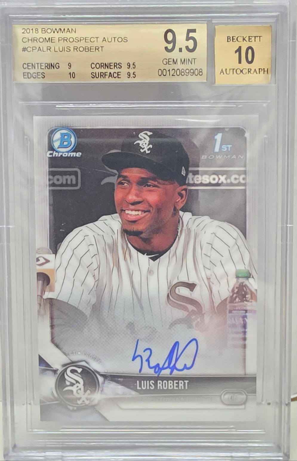 Luis Robert 2018 Bowman Chrome Auto BGS 9.5 Gem Mint Auto 10