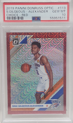 Shai Gilgeous-Alexander 2019 Donruss Optic #113 Red Choice #60/88 PSA 10 Gem Mint